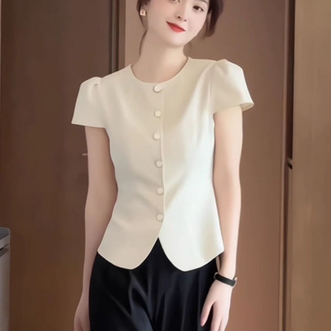Thai Silk Blouse - Fashion Retro French Temperament Shirt for