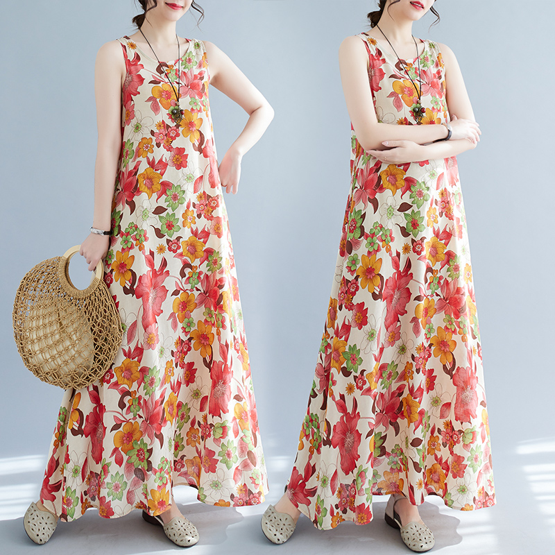 Ethnic Fashion Dress - Bohemian Mid-Length Print Dress Summer New