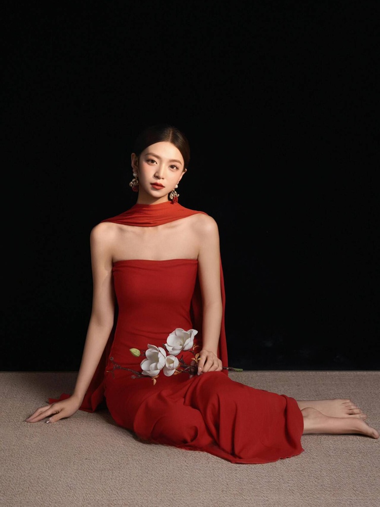 Red Retro Chinese Style Dress  - Ethnic Fashion Dress reseña y precio