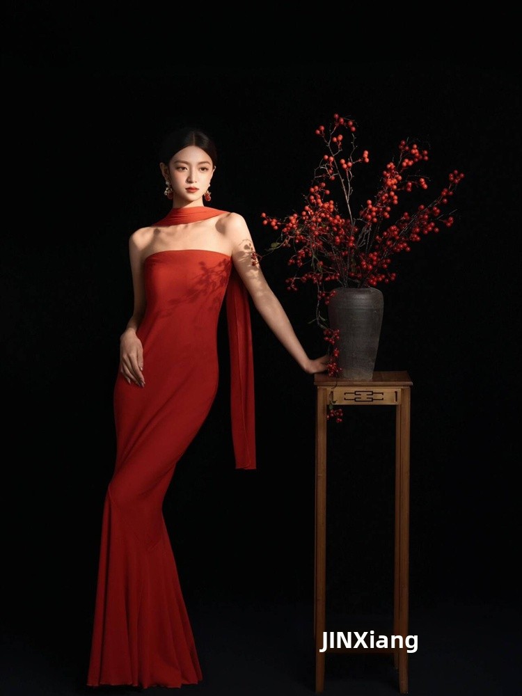 Red Retro Chinese Style Dress  - Ethnic Fashion Dress reseña y precio