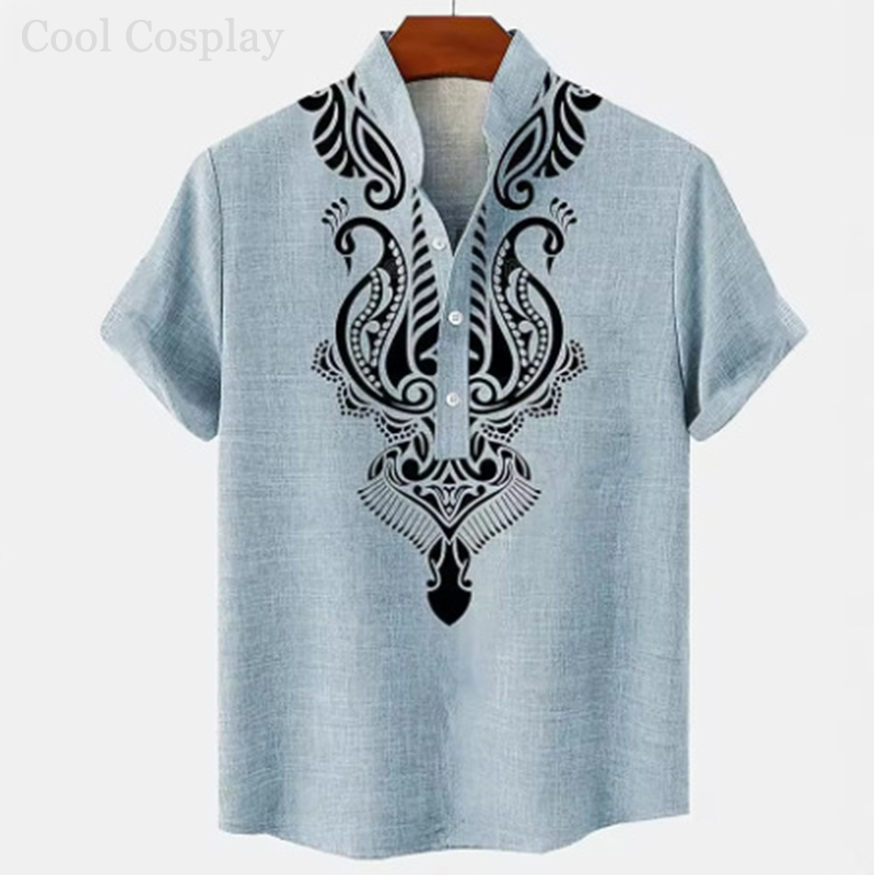 Male Retro Tops Henley Shirt M - Ethnic Fashion Men reseña y precio