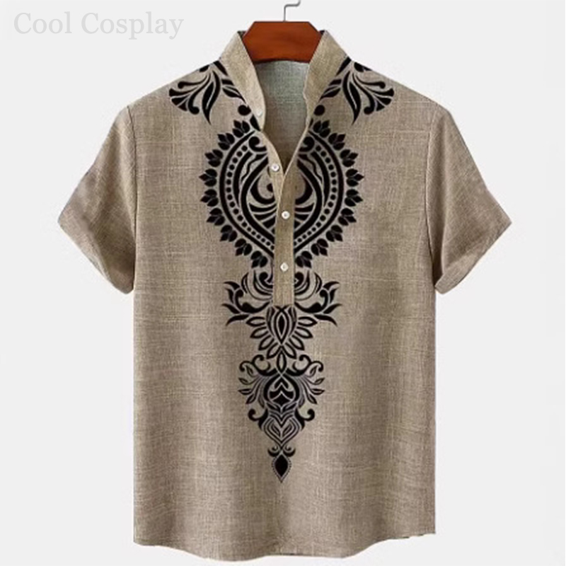 Male Retro Tops Henley Shirt M - Ethnic Fashion Men reseña y precio