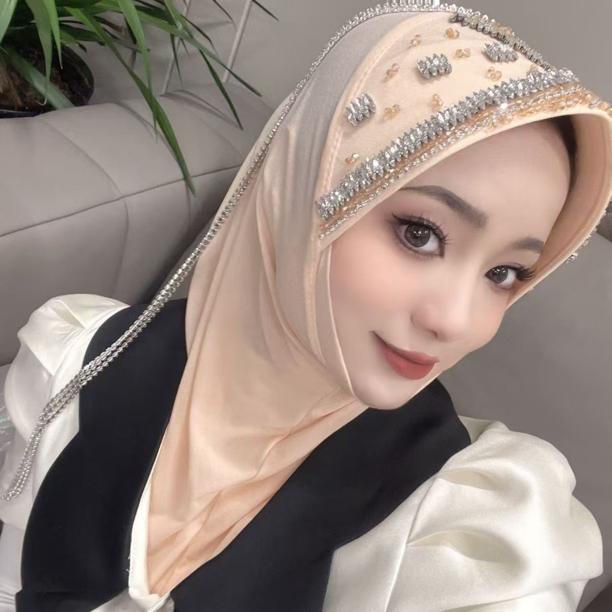 Luxury Hat Hijab Pink Scarf wi - Ethnic Fashion In reseña y precio