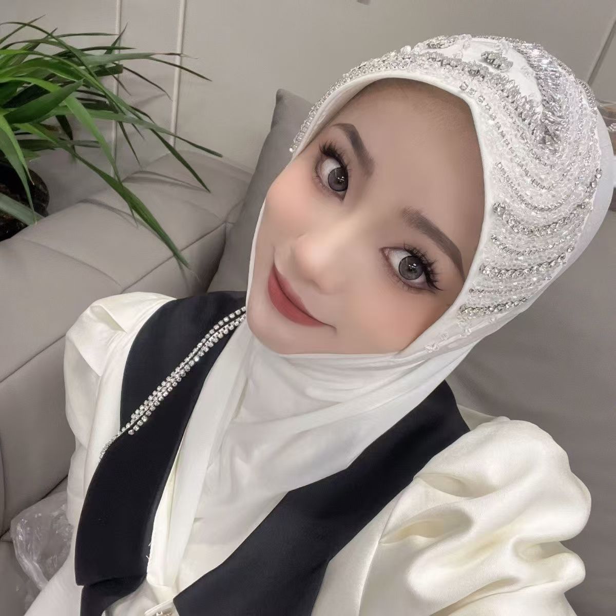 Luxury Hat Hijab Pink Scarf wi - Ethnic Fashion In reseña y precio