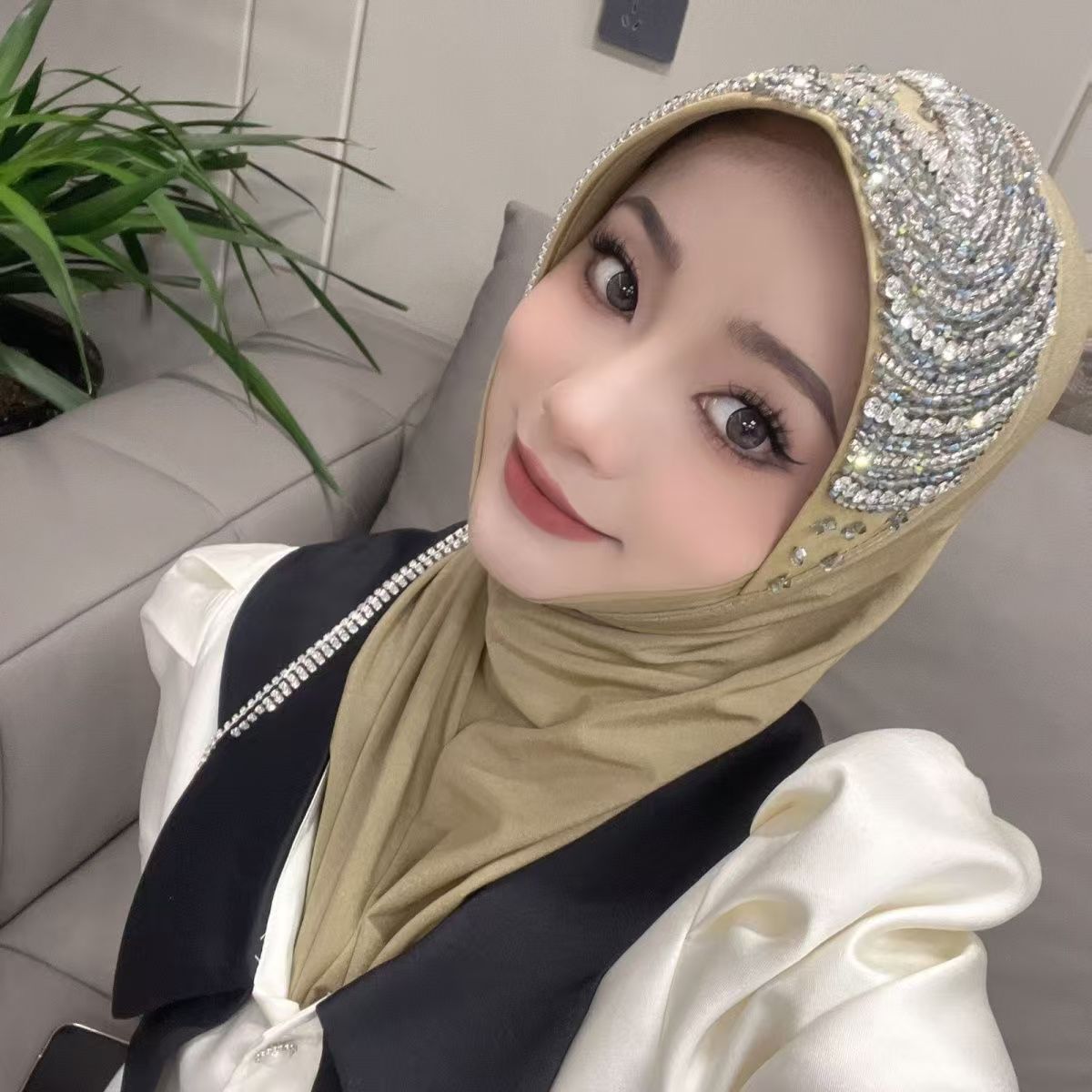 Luxury Hat Hijab Pink Scarf wi - Ethnic Fashion In reseña y precio