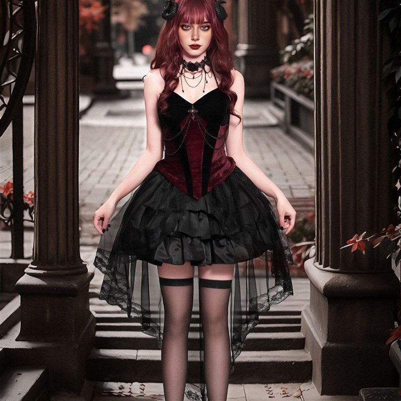 Dark Gothic Style Devil  Suit  - Ethnic Fashion Dress reseña y precio