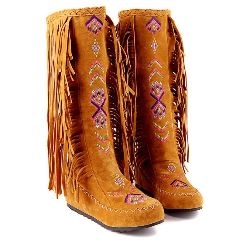 Tassel Boots Handmade Embroide - Ethnic Fashion In reseña y precio