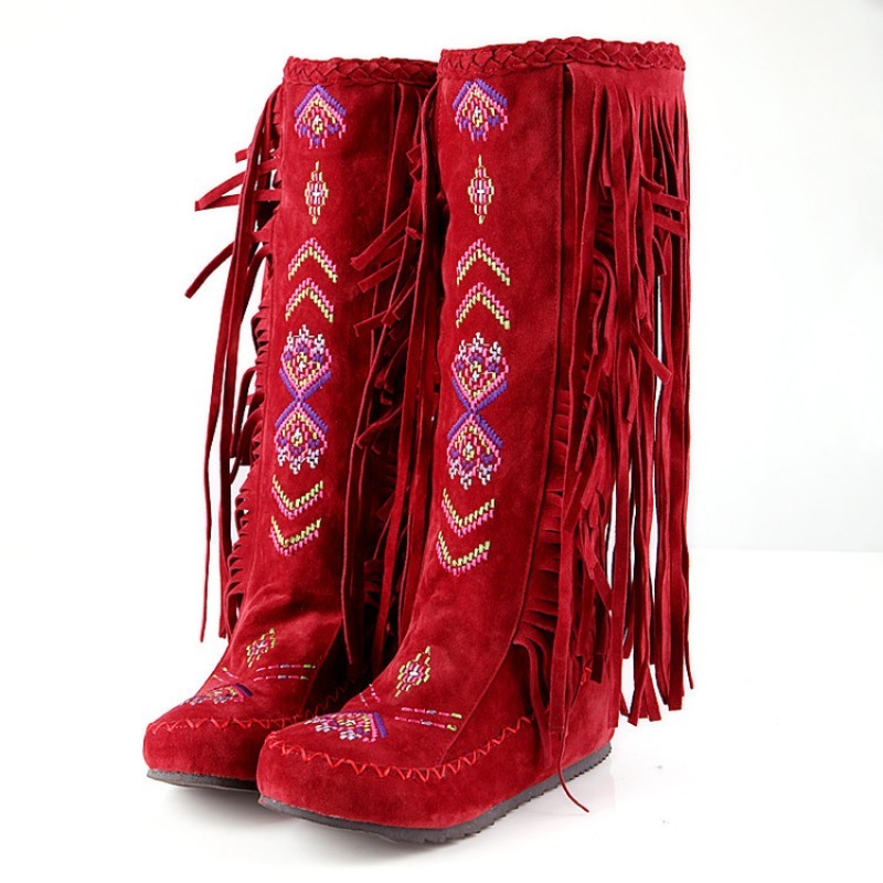 Tassel Boots Handmade Embroide - Ethnic Fashion In reseña y precio