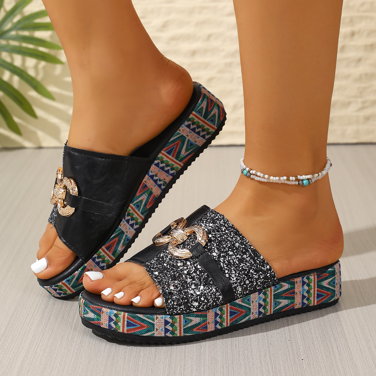 2026 New Thick-Soled Mule Slip - Ethnic Wear reseña y precio