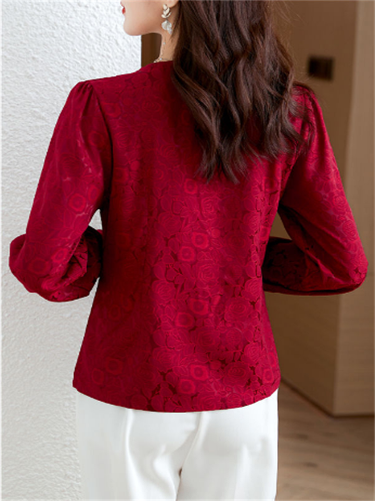 Retro Women's Shirt Jacquard S - Thai Silk Blouse reseña y precio