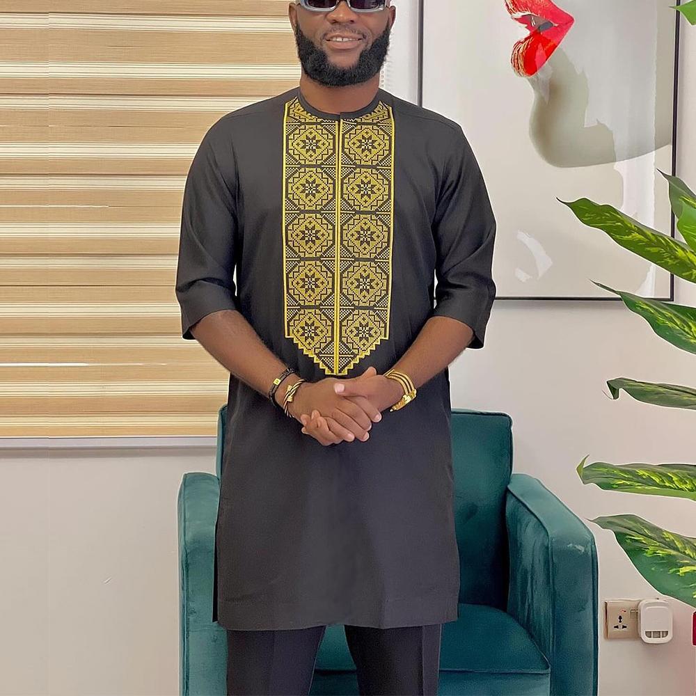 Kaunda Fashion Men's Set Slim  - Dashiki Shirt Men reseña y precio