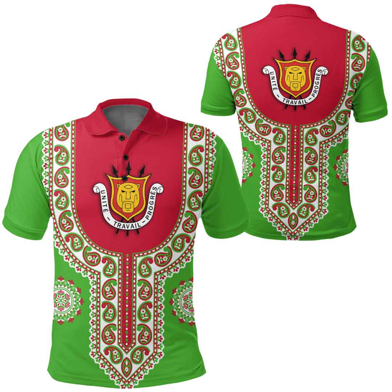 Burundi Flag Map 3D Print Polo - Dashiki Shirt Men reseña y precio