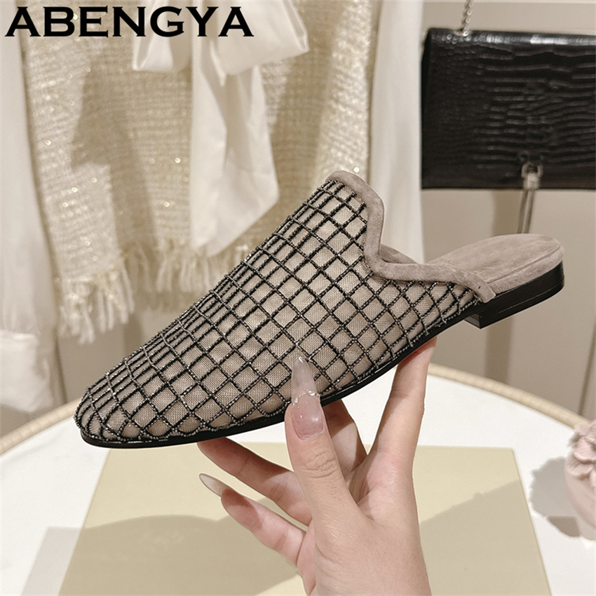 Shiny Lace Mesh Round Toe Flat - Ethnic Fashion In reseña y precio