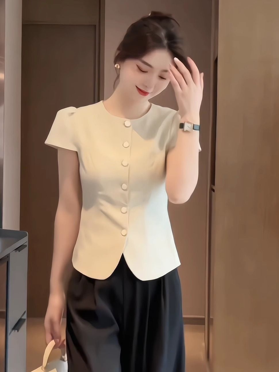 Fashion Retro French Temperame - Thai Silk Blouse reseña y precio