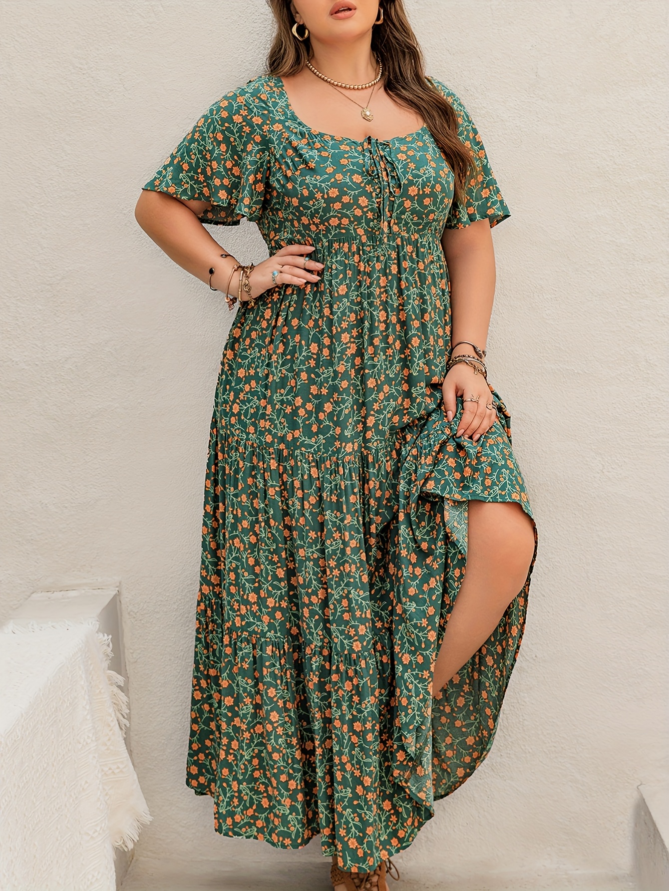 Plus Size Bohemian Long Dress  - Ethnic Fashion Dress reseña y precio