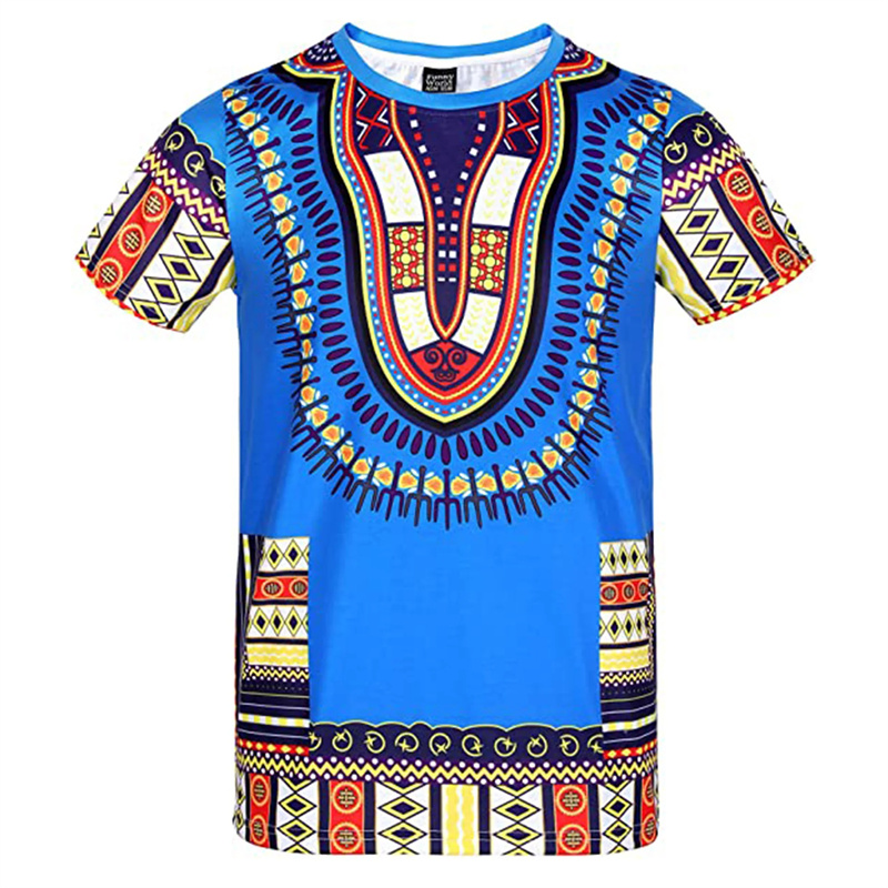 Summer Harajuku 3D Print Afric - Dashiki Shirt Men reseña y precio
