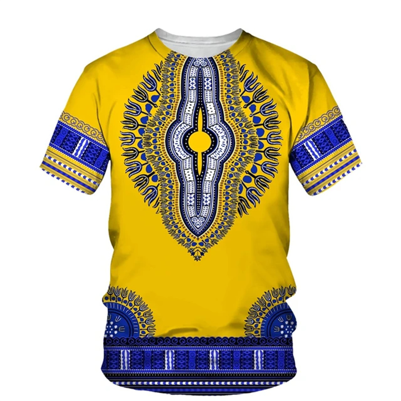 Summer Harajuku 3D Print Afric - Dashiki Shirt Men reseña y precio