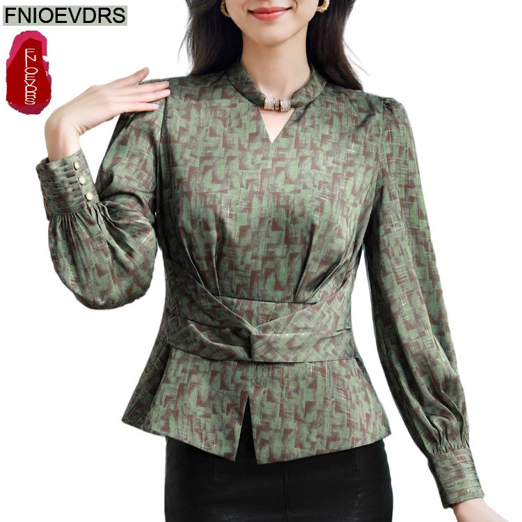 Retro Vintage Green Flower Pri - Thai Silk Blouse reseña y precio