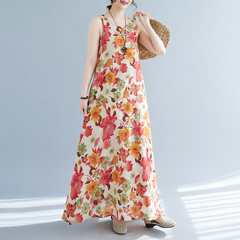 Bohemian Mid-Length Print Dres - Ethnic Fashion Dress reseña y precio