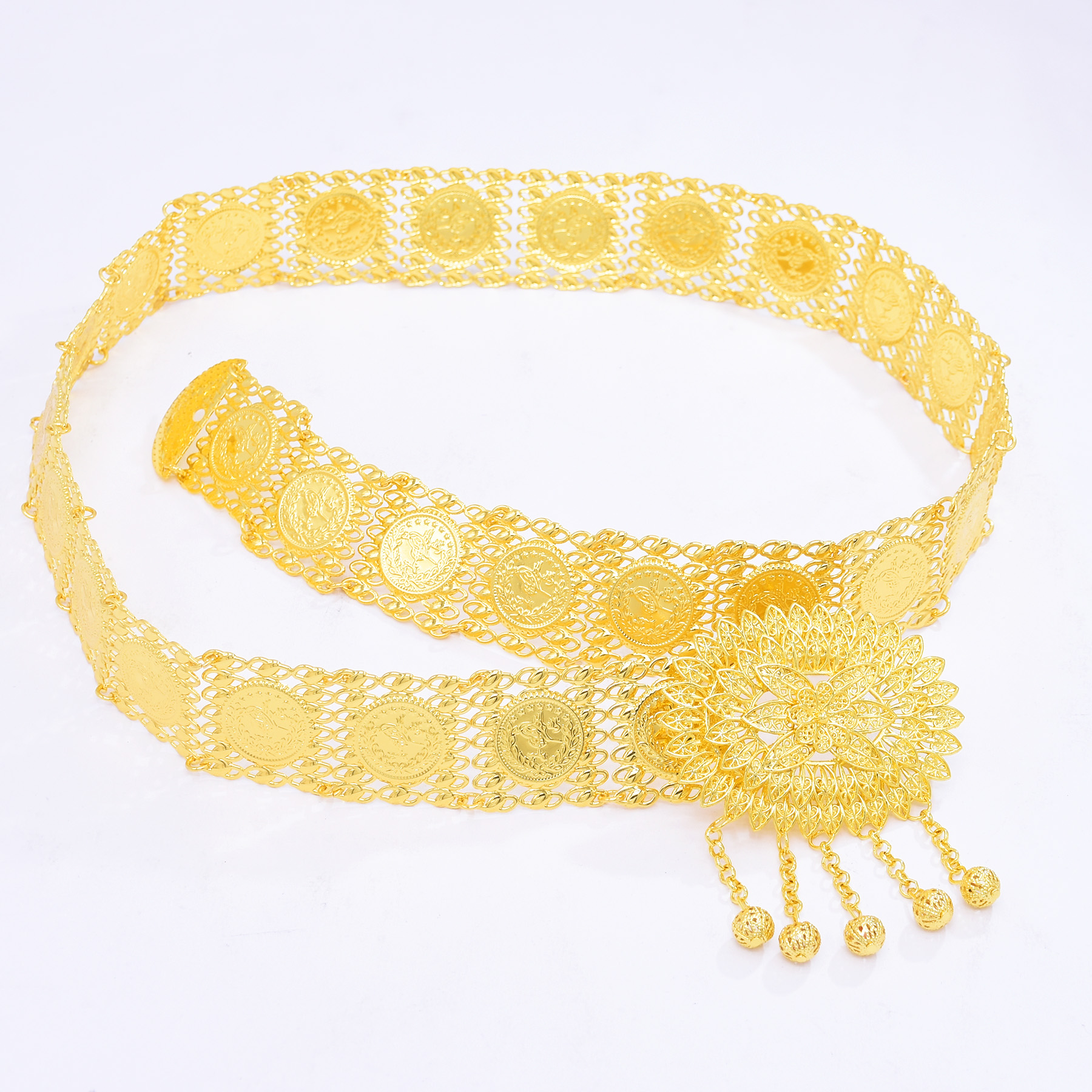 Golden Alloy Carved Hollow Geo - Ethnic Fashion Dress reseña y precio