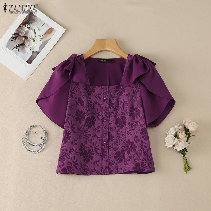 ZANZEA Woman Elegant Floral Ja - Thai Silk Blouse reseña y precio
