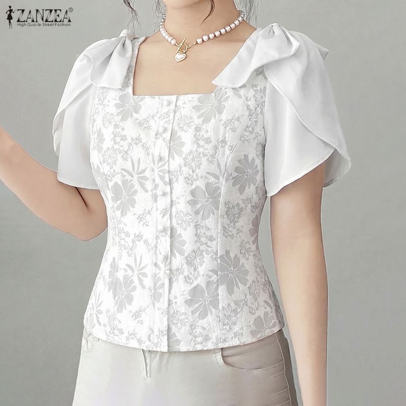 ZANZEA Woman Elegant Floral Ja - Thai Silk Blouse reseña y precio