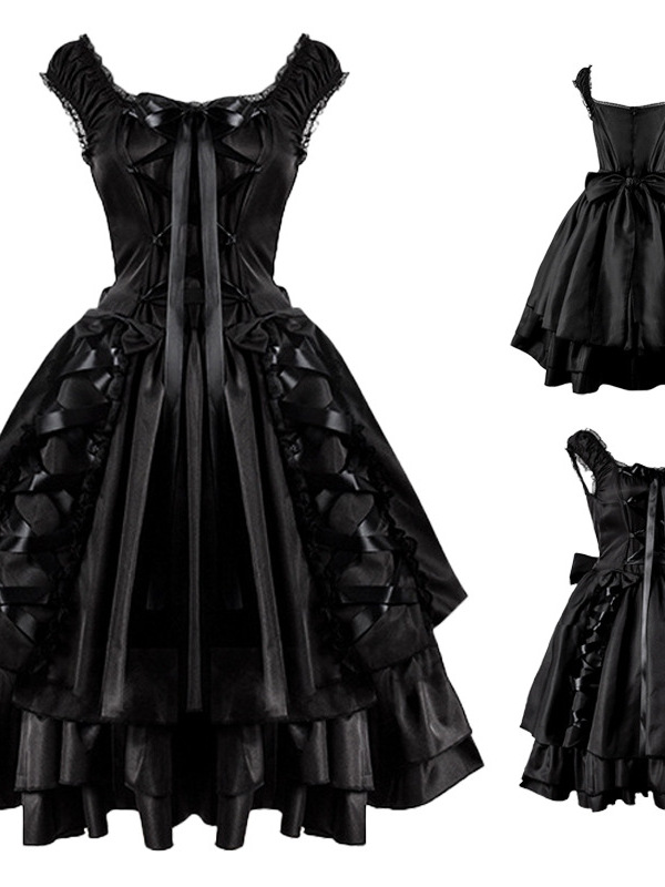Black Lolita Dress Halloween C - Ethnic Fashion Dress reseña y precio
