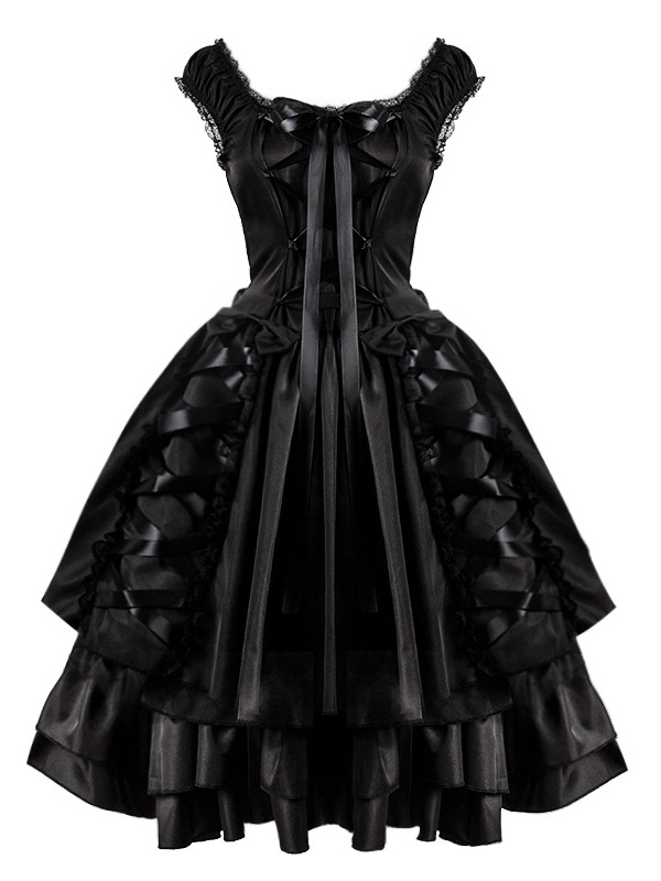 Black Lolita Dress Halloween C - Ethnic Fashion Dress reseña y precio