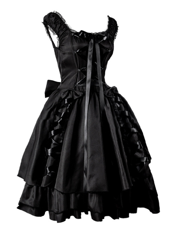 Black Lolita Dress Halloween C - Ethnic Fashion Dress reseña y precio