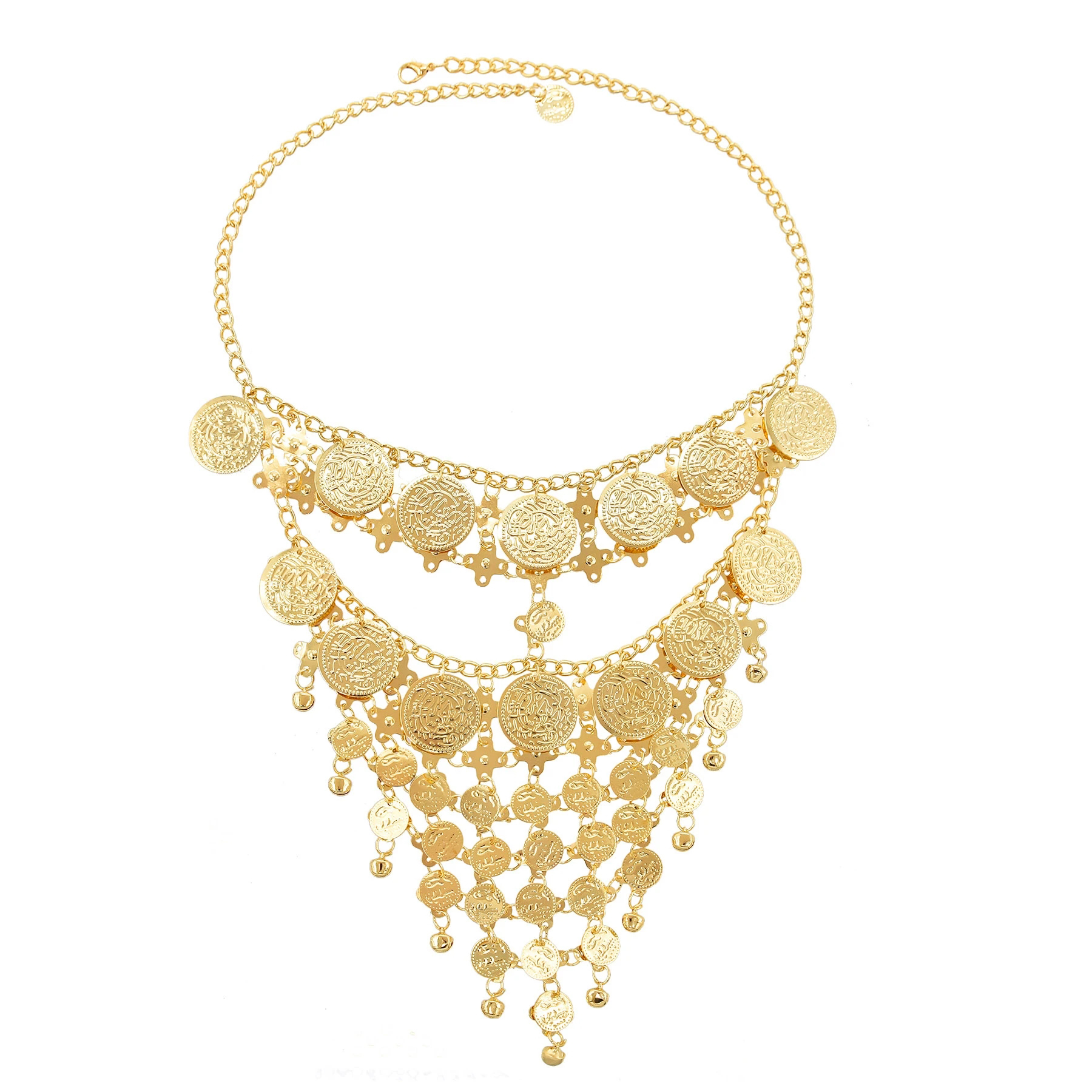 4 Golden Coin Tassel Mask Hair - Fashion Ethnic Indian Clothing reseña y precio