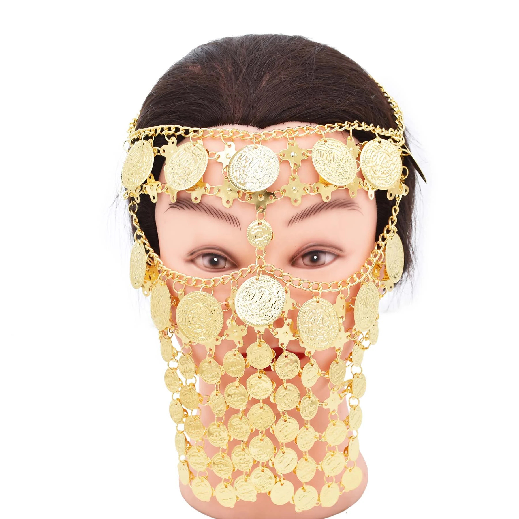 4 Golden Coin Tassel Mask Hair - Fashion Ethnic Indian Clothing reseña y precio