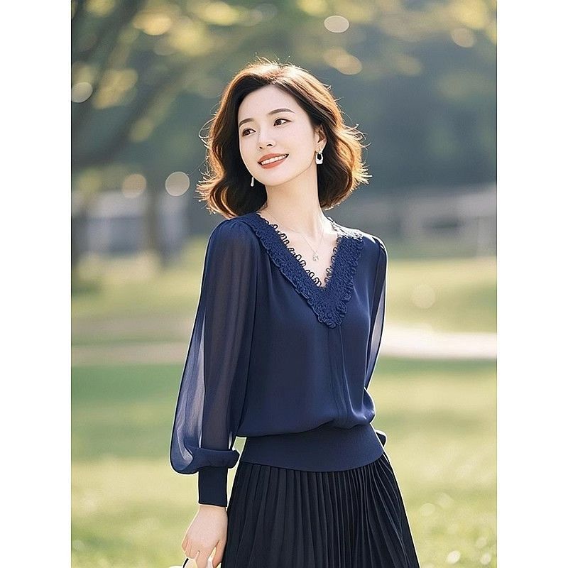 Spring Autumn Office Lady Lace - Thai Silk Blouse reseña y precio