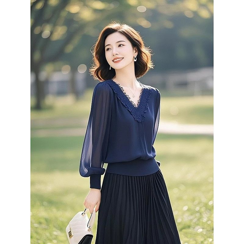 Spring Autumn Office Lady Lace - Thai Silk Blouse reseña y precio