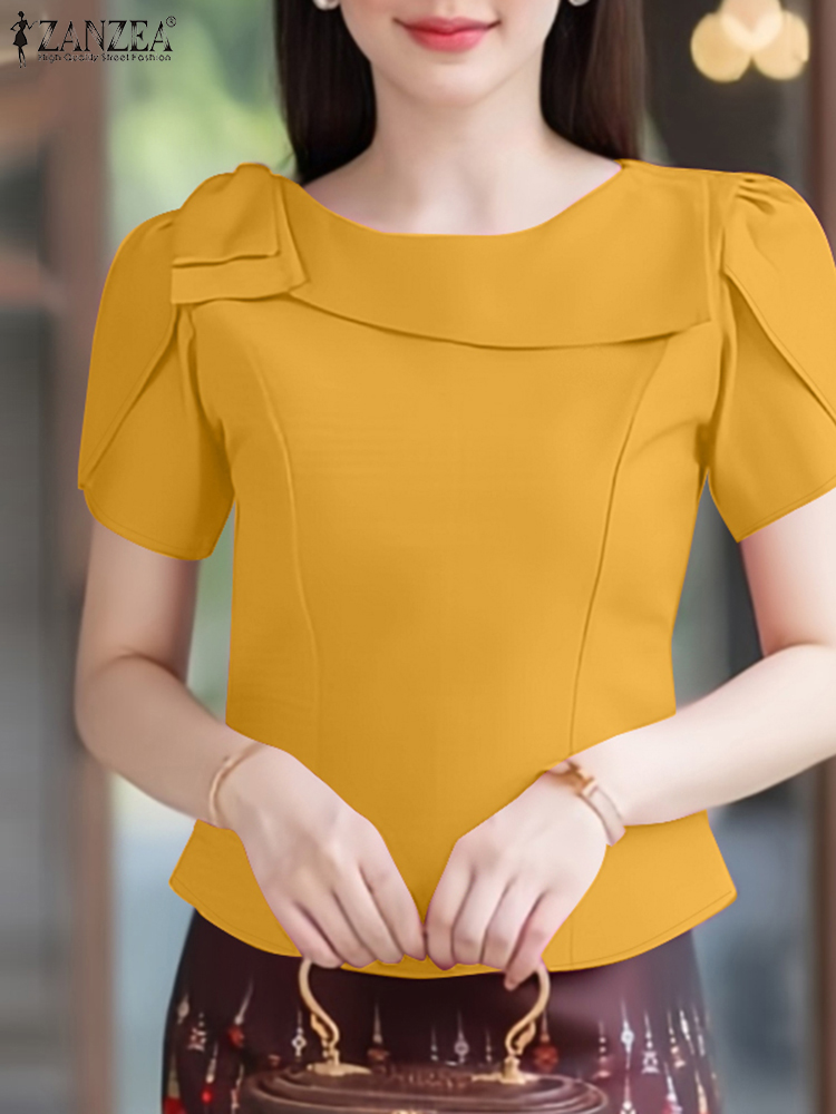 ZANZEA Elegant Short Petal Sle - Thai Silk Blouse reseña y precio