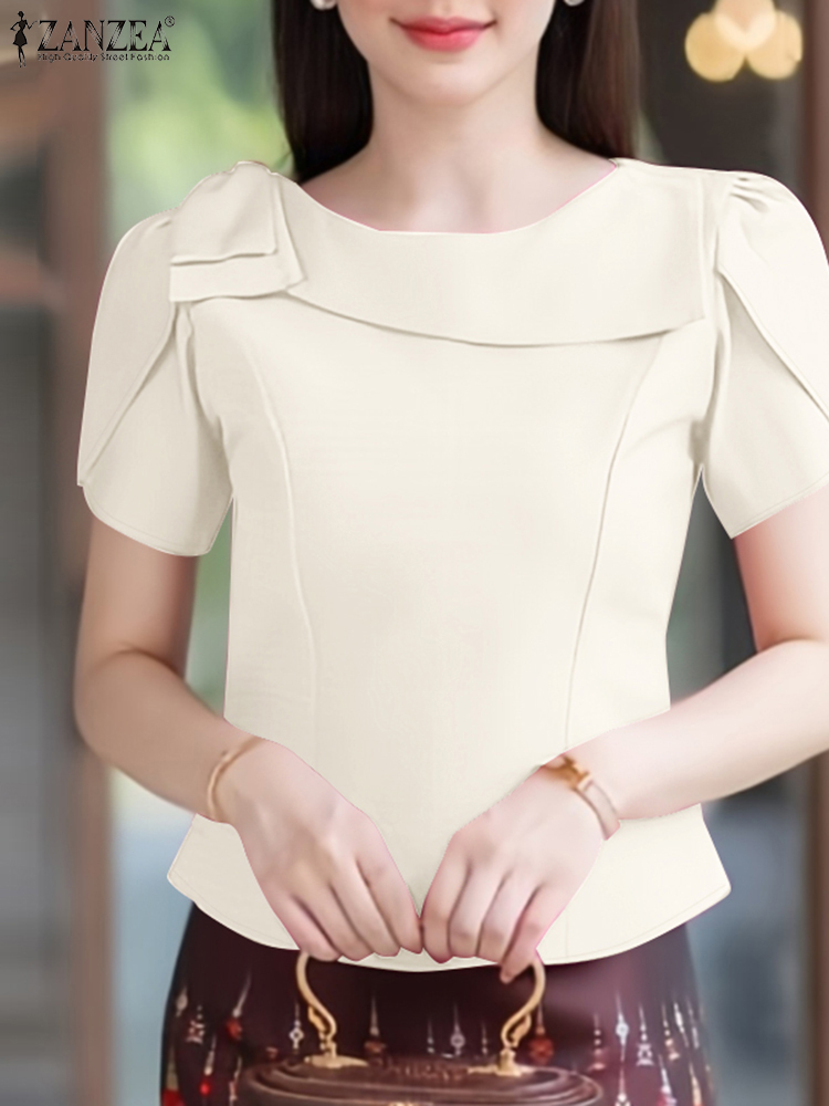 ZANZEA Elegant Short Petal Sle - Thai Silk Blouse reseña y precio