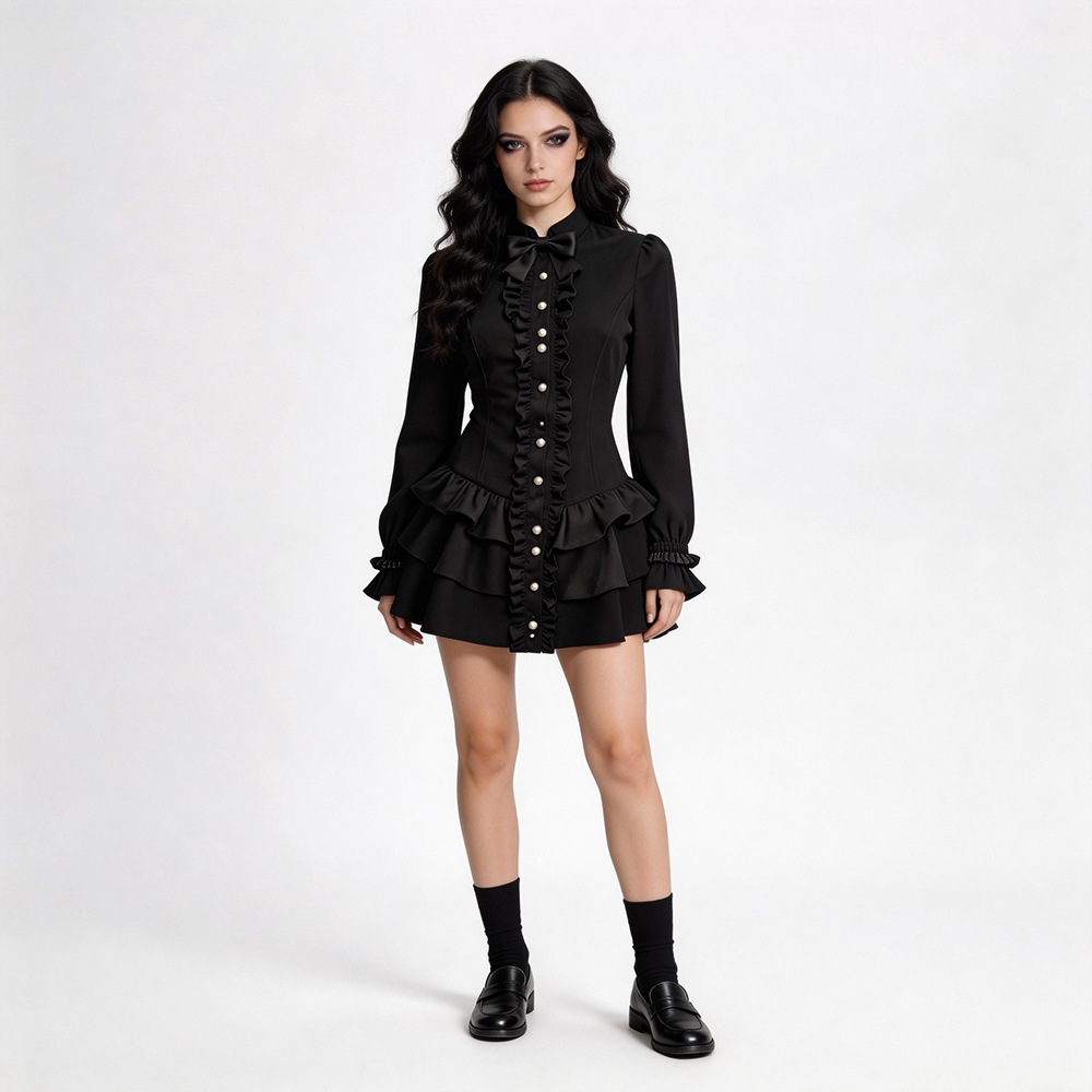 Black Gothic Short Skirt Hallo - Ethnic Wear reseña y precio