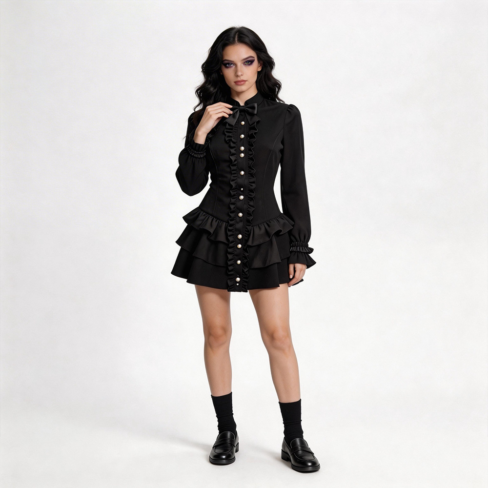 Black Gothic Short Skirt Hallo - Ethnic Wear reseña y precio