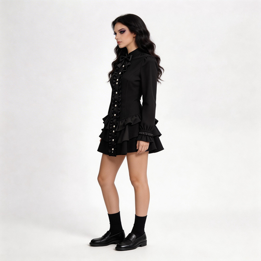 Black Gothic Short Skirt Hallo - Ethnic Wear reseña y precio