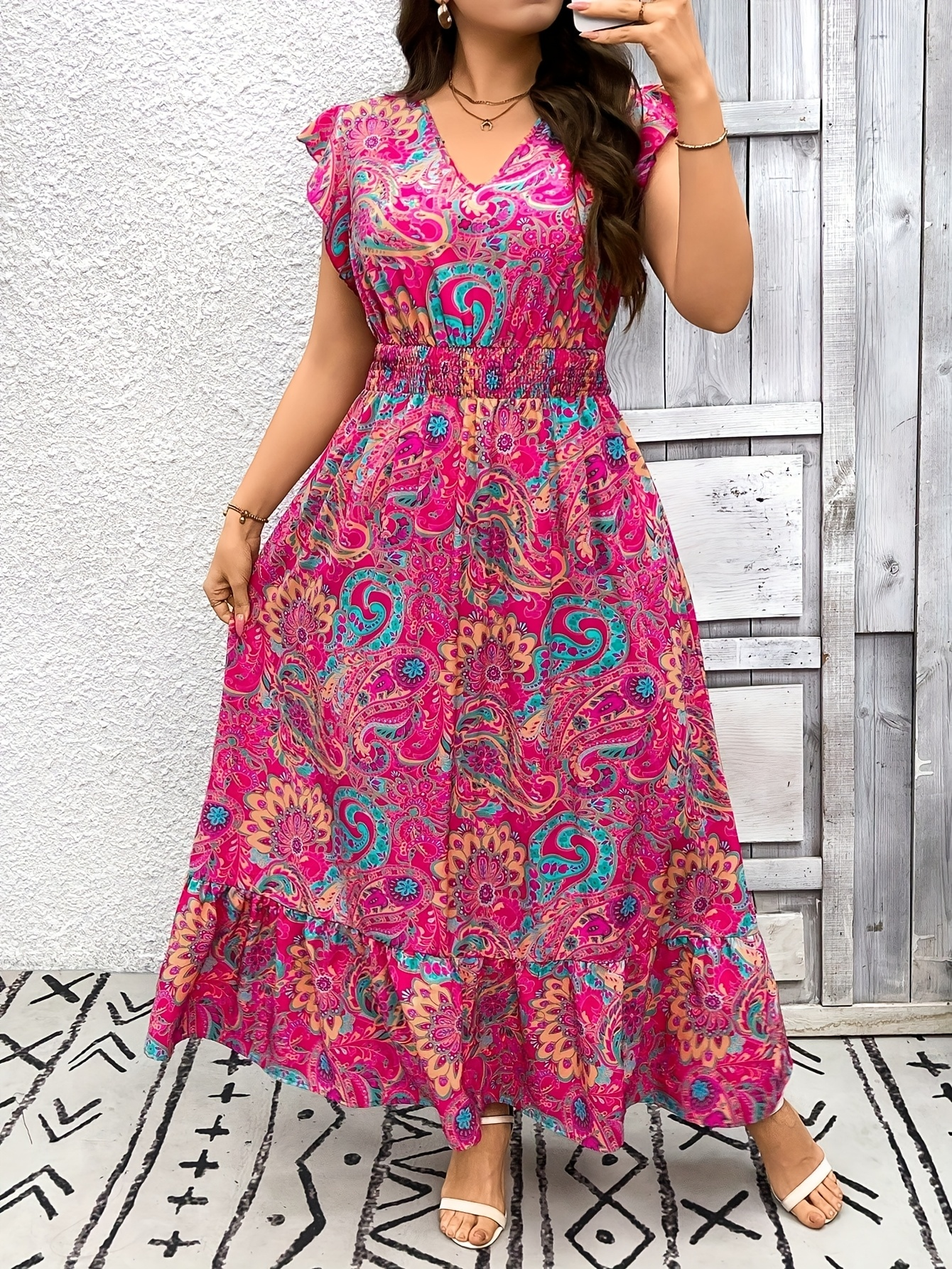 Elegant Long Dress with Ethnic - Ethnic Fashion Dress reseña y precio
